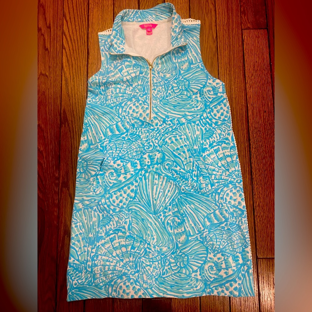 SZ LARGE LILLY PULITZER ZIP UP SLEEVELESS DRESS
